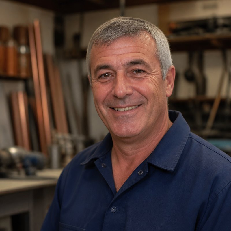 Ritratto del titolare di una ditta in officina